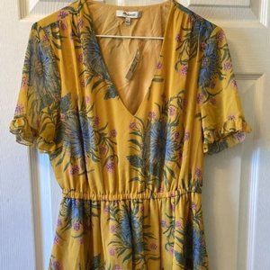 NWT $158! Ladies MADEWELL Sweetgrass RUFFLE Sleeve PAINTED BLOOMS DRESS ~ Size 4